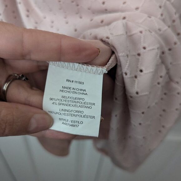 As U Wish Blush Pink Eyelet Dress | Juniors Medium | Party Casual - Picture 4 of 5